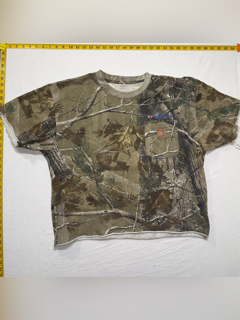 Carhartt Realtree Camo Short Sleeve Pocket Tee - Olive/Brown cropped